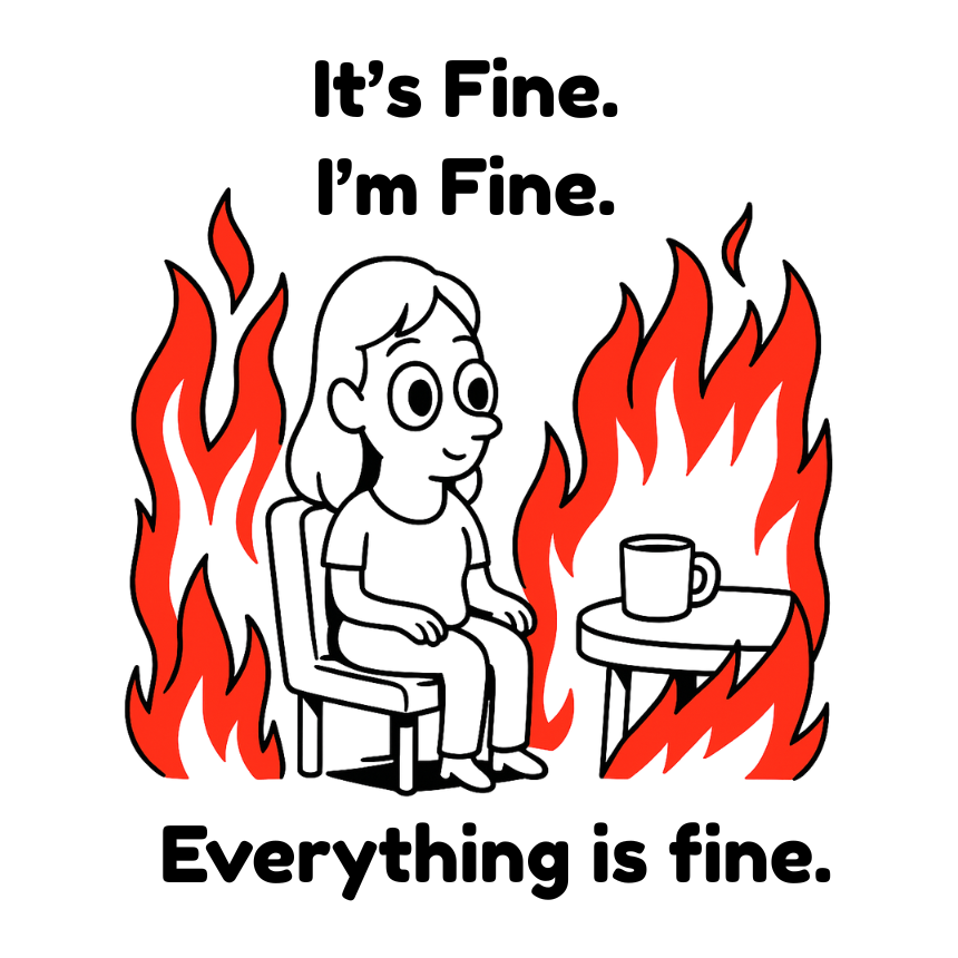 IT'S FINE. I'M FINE. EVERYTHING IS FINE. - AVAILABLE AS A FUNNY MUG OR TUMBLER