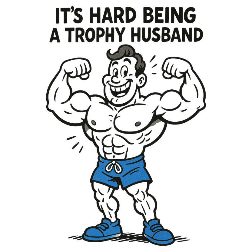 IT'S HARD BEING A TROPHY HUSBAND - AVAILABLE AS A FUNNY MUG OR TUMBLER