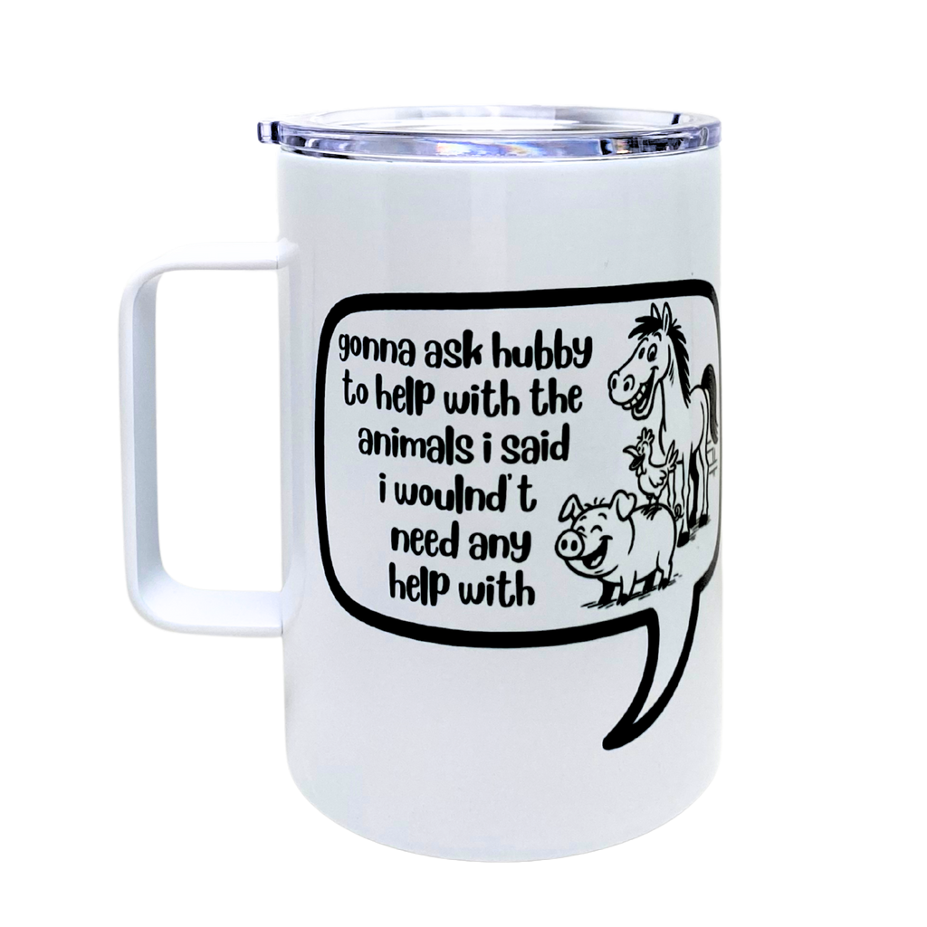 gonna ask hubby to help with all the animals  - AVAILABLE AS A FUNNY MUG OR TUMBLER