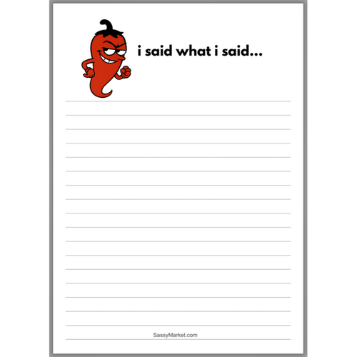 5" x 7" I Said What I Said - FUNNY NOTEPAD