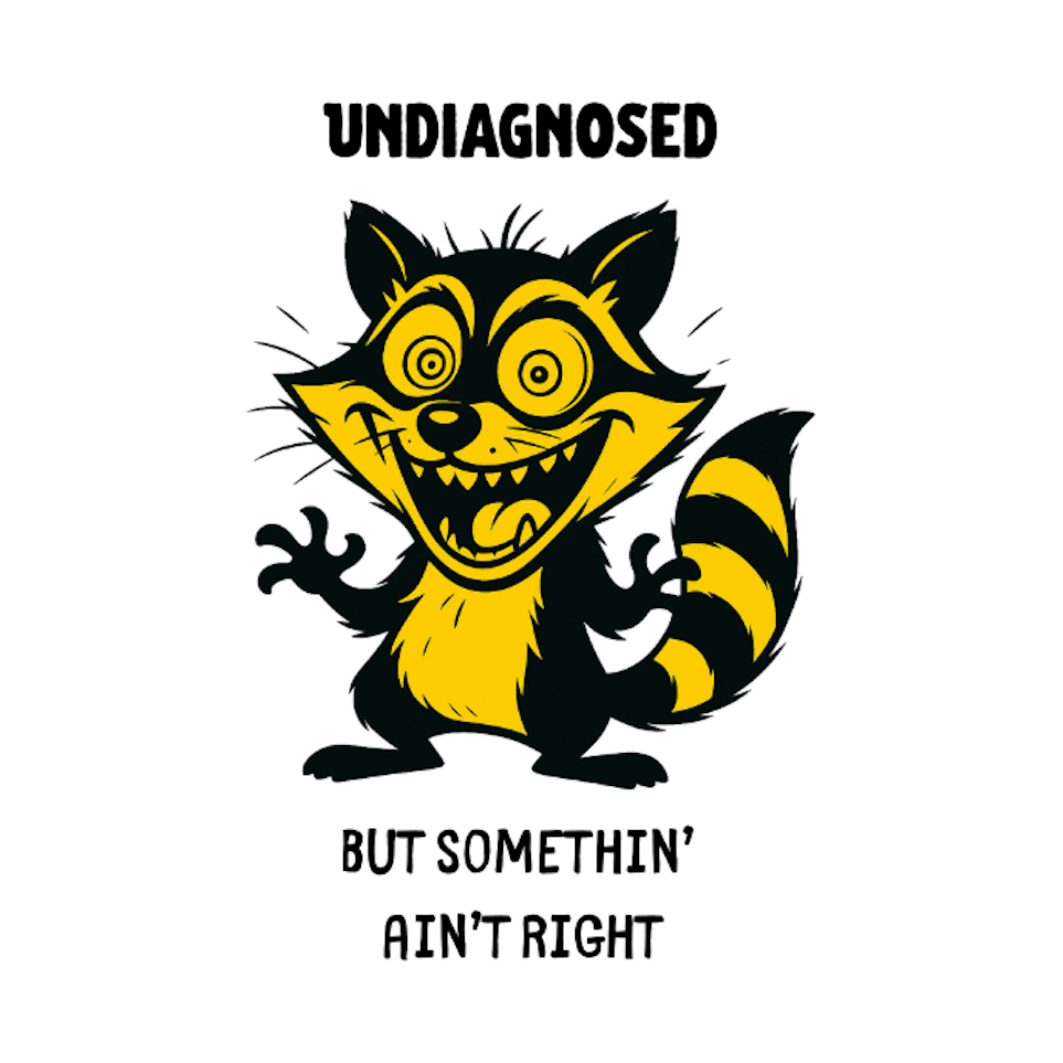 UNDIAGNOSED - BUT SOMETHIN' AIN'T RIGHT - AVAILABLE AS A FUNNY MUG OR TUMBLER